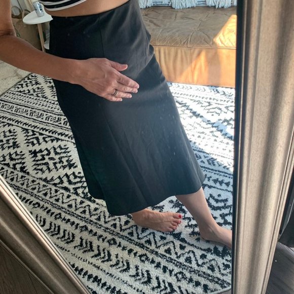 Silky blue slit midi maxi skirt - Picture 7 of 12